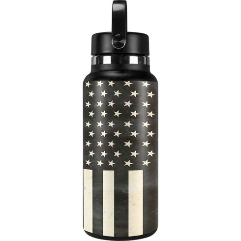 Black & White USA Flag Hydro Flask 32oz Wide Mouth Skin